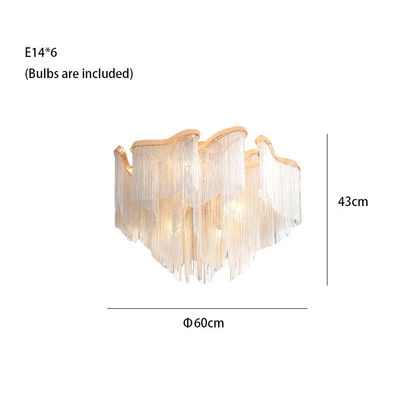 Teresa Cadena Chain Tassel Ceiling Light Fixture