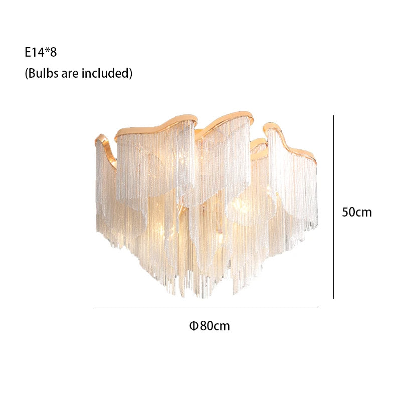 Teresa Cadena Chain Tassel Ceiling Light Fixture