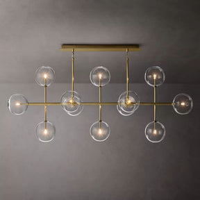 Globe Glass Modern Linear Chandelier 72"W