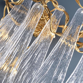 Flake Long  Crystal Branch Brass Wall Sconce