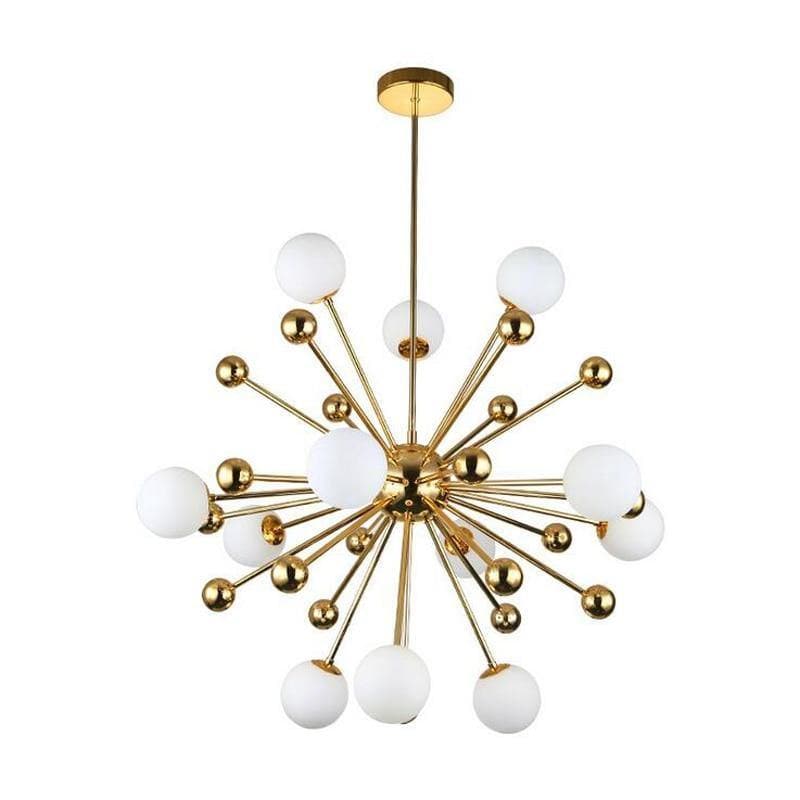 12-lights Gold Lamp Body White Lampshade Chandelier