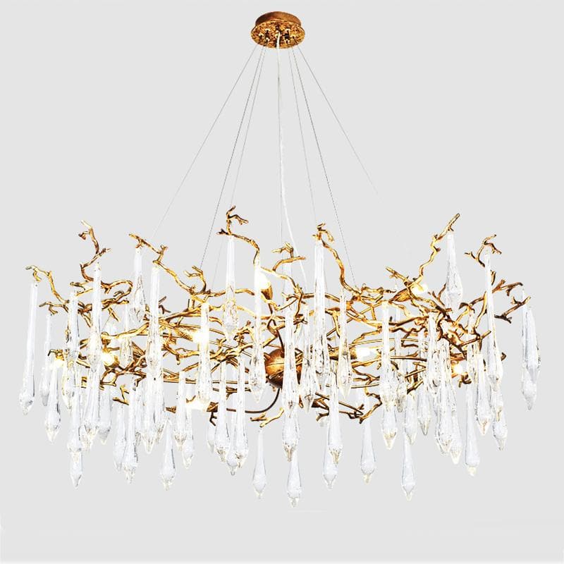 Raindrop Branch Brass Chandelier