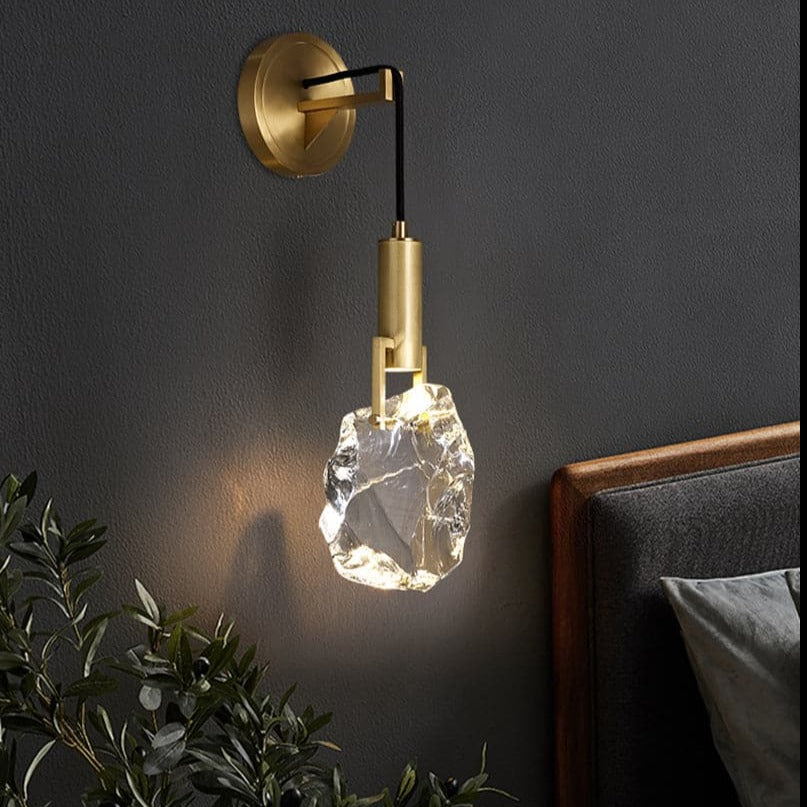 Irregular Modern Crystal Shad Wall Sconce H11"