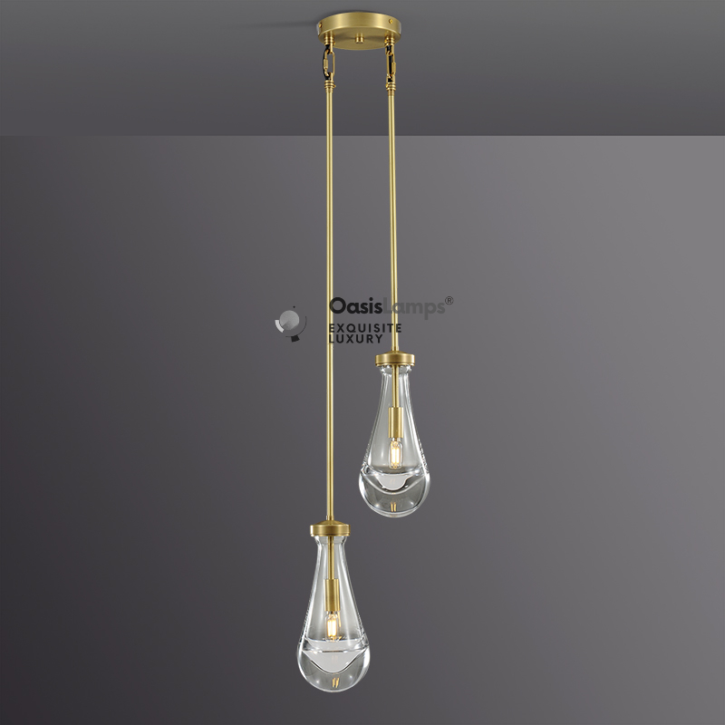 Raindrop Round Chandelier 2 LIGHTS D 5"