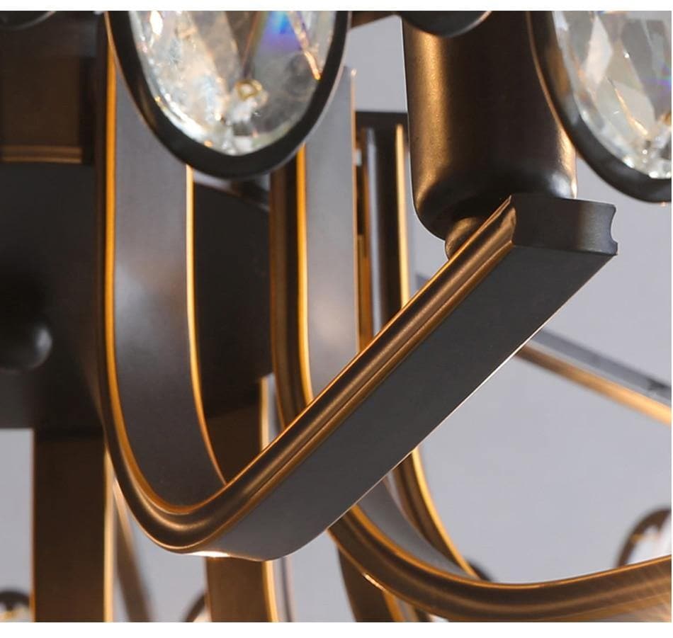 Black Modern Crystal Round Chandelier D 32"