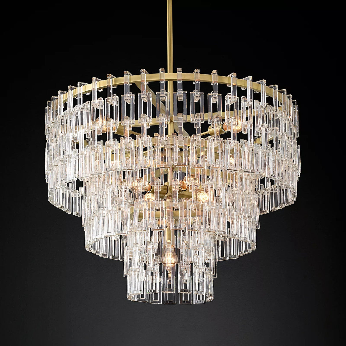 Marignac Crystal Chain  Multi-Tier Round Chandelier 36" 48" 60"