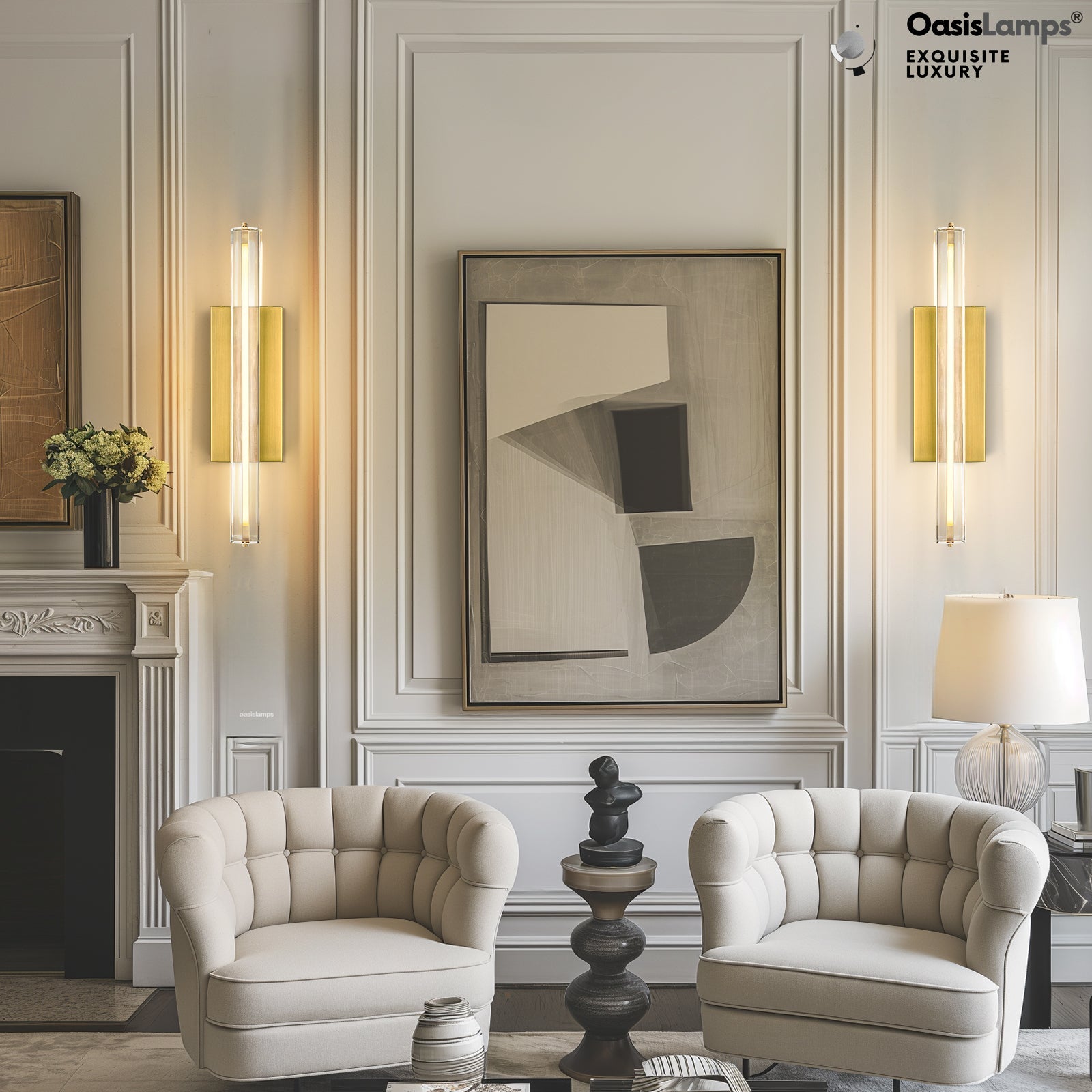 Clara Glow Crystal Wall Sconce 19"#color_brass,style_single crystal