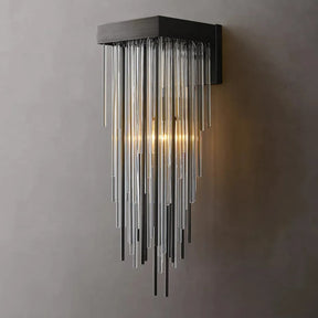 Cascade Crystal And Metal Rods Wall Sconce