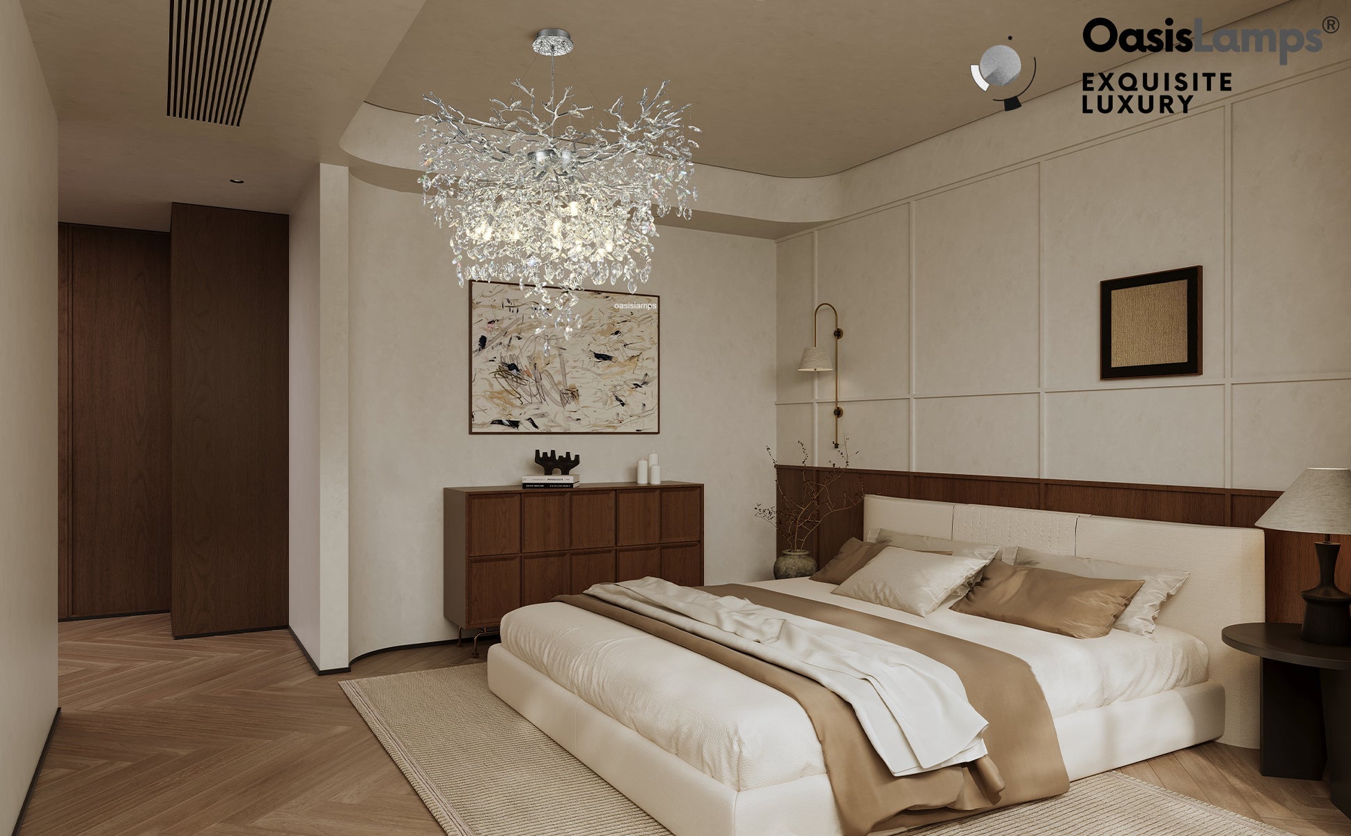 Frostleaf Grand Cascade Branches Chandelier 21'' 24" 32" 40"D#finish_silver,size_40"