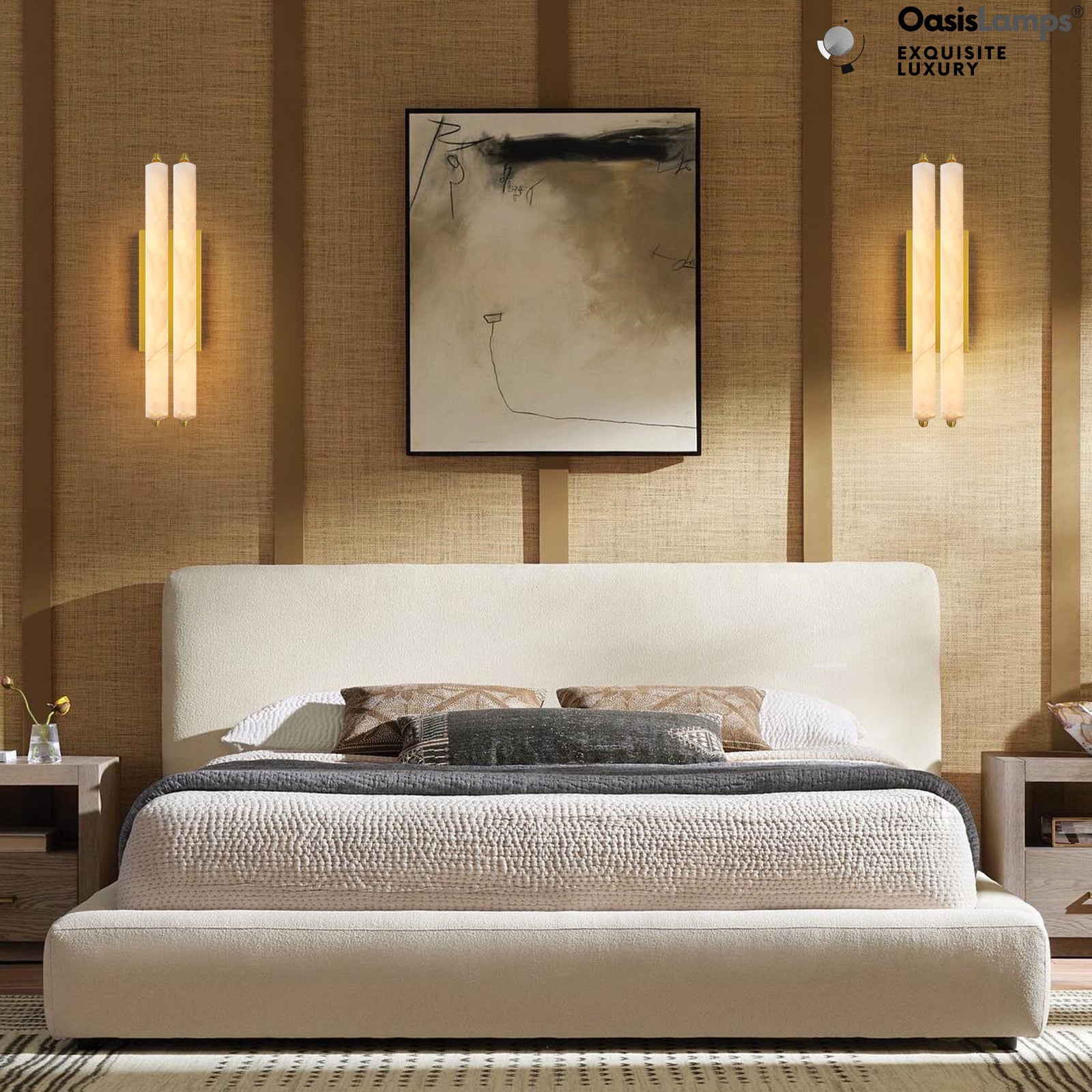 Clara Glow Alabaster Wall Sconce 19"#color_brass,style_double