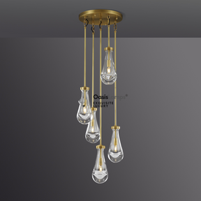 Raindrop Round Chandelier 5 LIGHTS D 14"