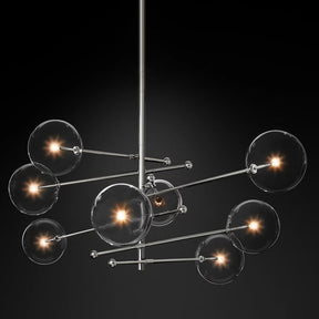 Globe Glass Modern Eight-Arm Chandelier 79"W