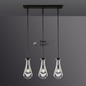 Raindrop Linear Chandelier 3 LIGHTS L 22"