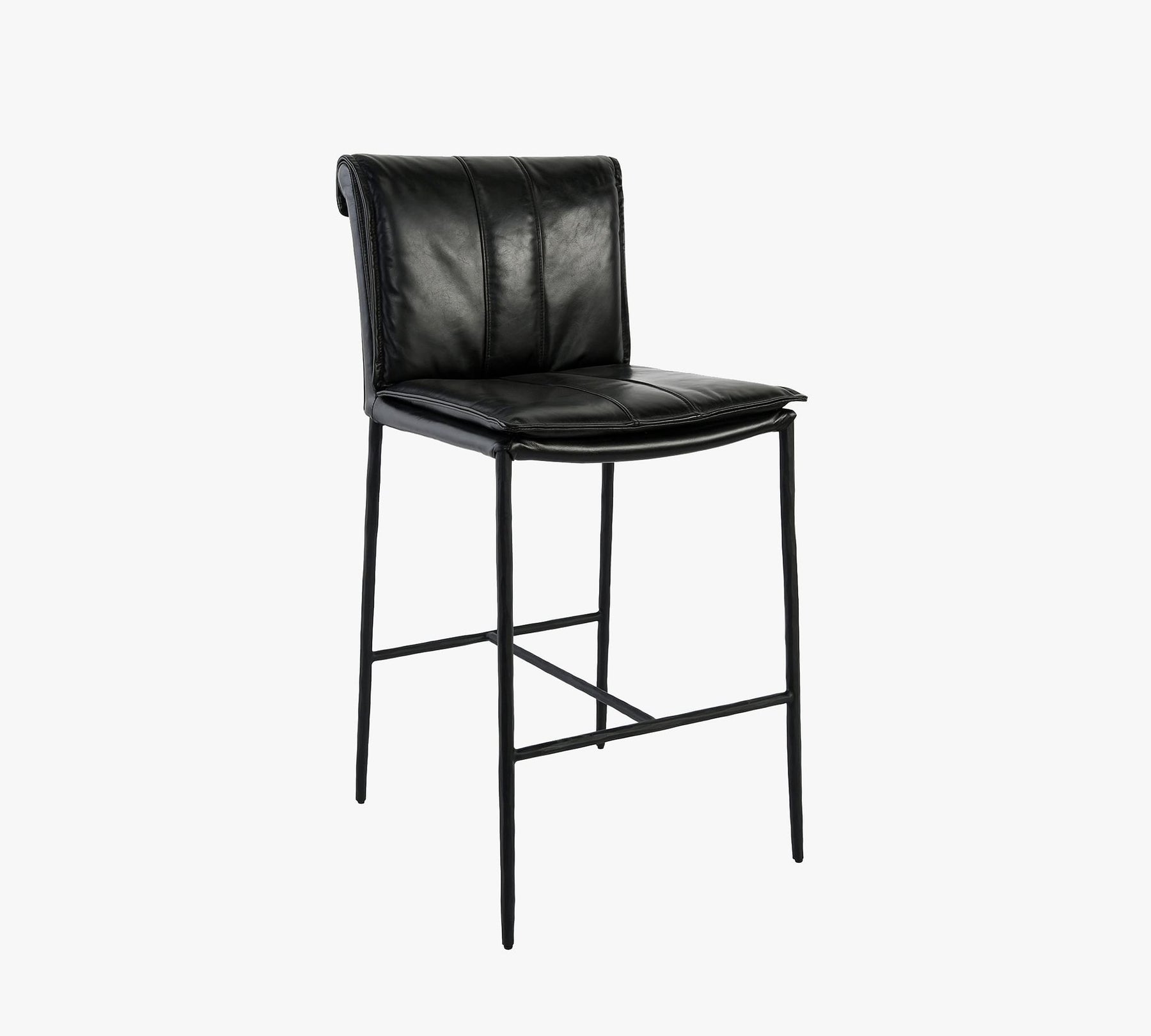 Eugia Leather Stool  39'' 43''H