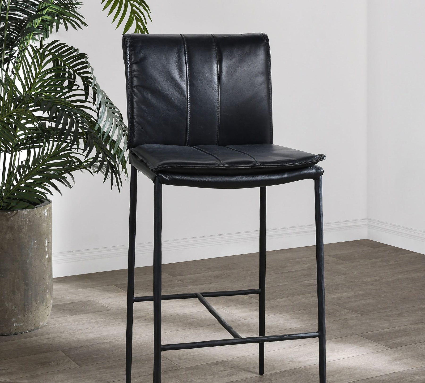 Eugia Leather Stool  39'' 43''H