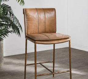 Eugia Leather Stool  39'' 43''H