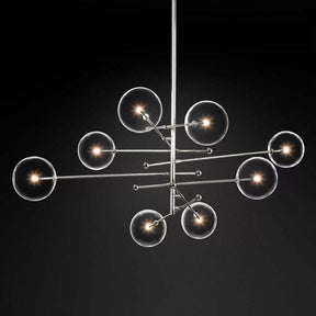 Globe Glass Modern Eight-Arm Chandelier 79"W