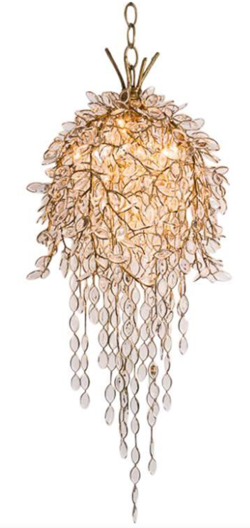 Brass-Crystal Hanging Chandelier Foyer Lighting