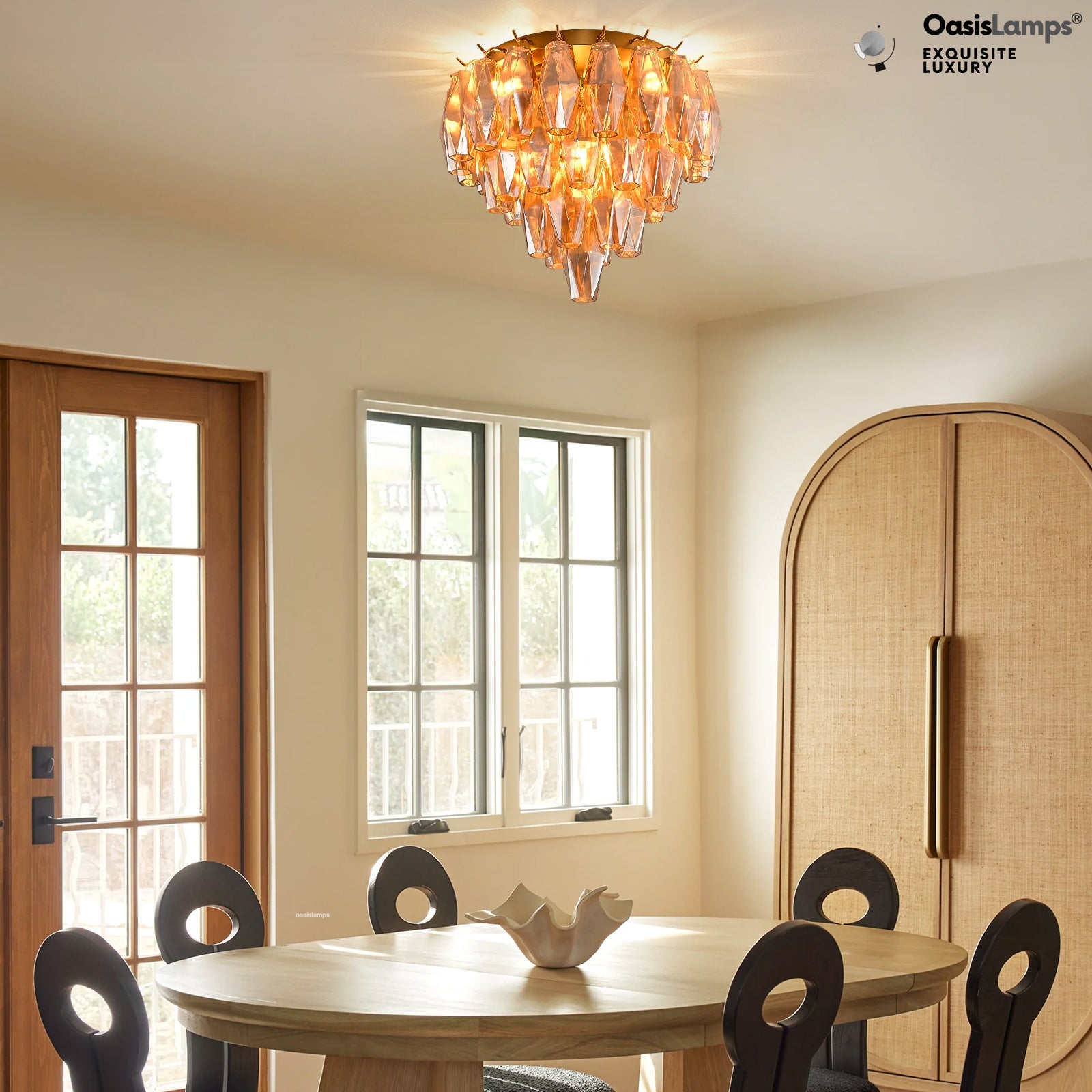 Celestial Drop Flush Mount 12.6"D#color_brass