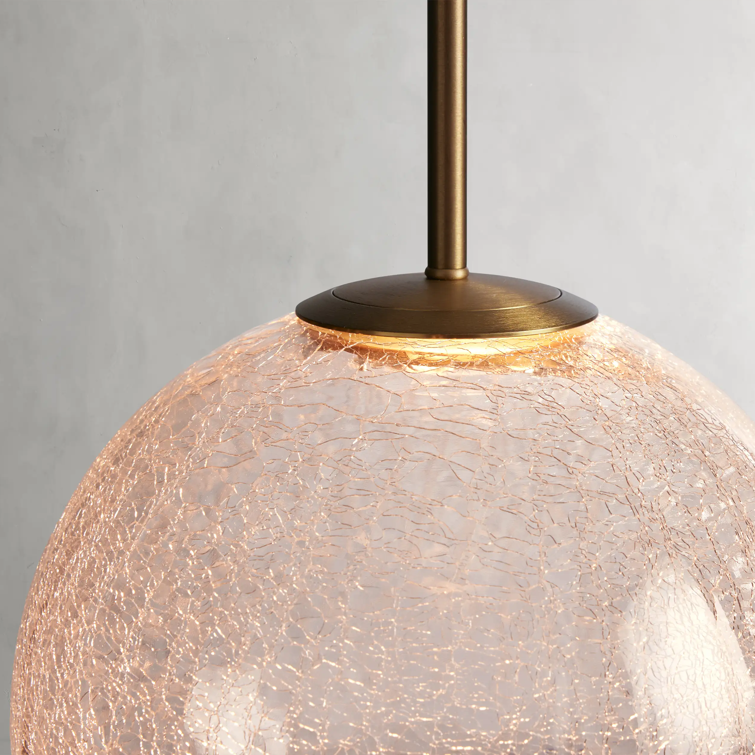 Casen Ablown Crackle Glass Globe Pendant 10''D