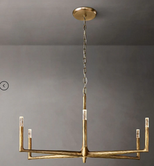 Thaddeus Forged Round Chandelier 48" Forged Brass