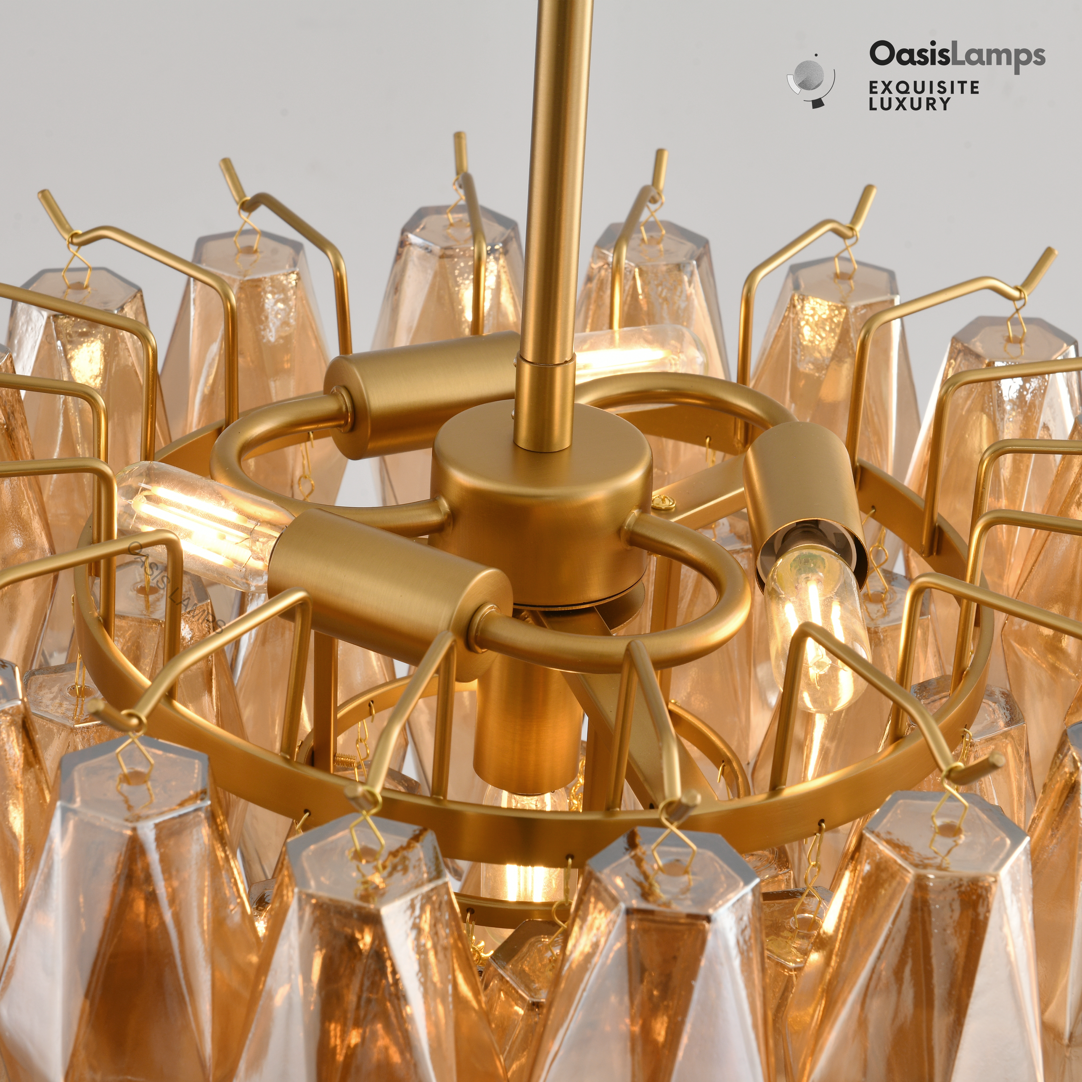 Celestial Drop Pendant 17"D#color_brass