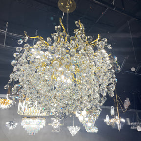 Crystal Quartet Round Branch Penny Chandelier