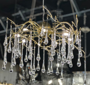 Lucio Teardrop Branch Brass Round Chandelier