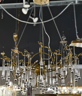 Lucio Teardrop Branch Brass Round Chandelier