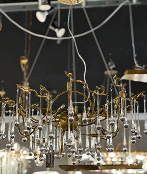 Lucio Teardrop Branch Brass Round Chandelier