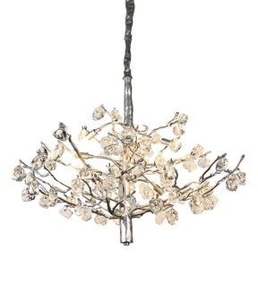 Lio Gemstone Branch Brass Round Chandelier