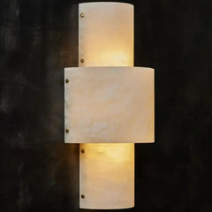 Half Cylinder Alabaster Wall Sconces