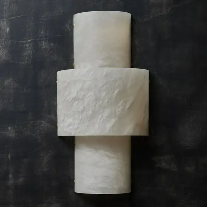 Half Cylinder Alabaster Wall Sconces