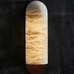 Alabaster Curved and Elongated Wall Sconces 14''H