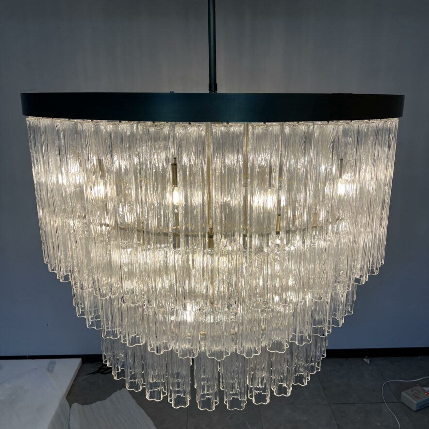 Ciel Glass Rectangular Chandelier 54" 72"