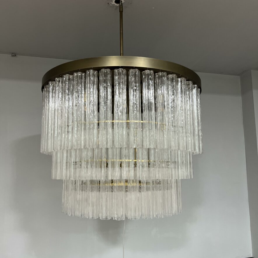 Ciel Glass Round Chandelier 3-Tired  and Single tier 36" 48"