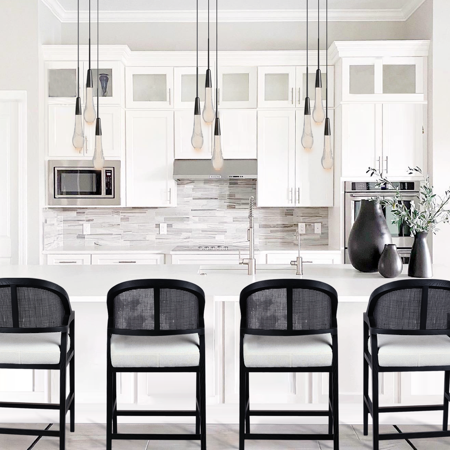 Elara Solitaires Round Crystal Pendant-3 lights 5 lights 7 lights#color_bronze,size_3 lights