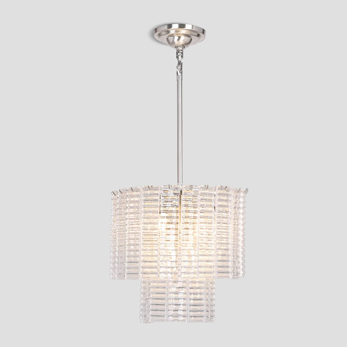 Cuirass Round Ribbed Glass Tile Chandelier Collection