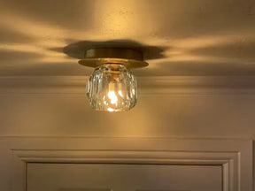 Belle De Crystal Ball Clear Flush Mount