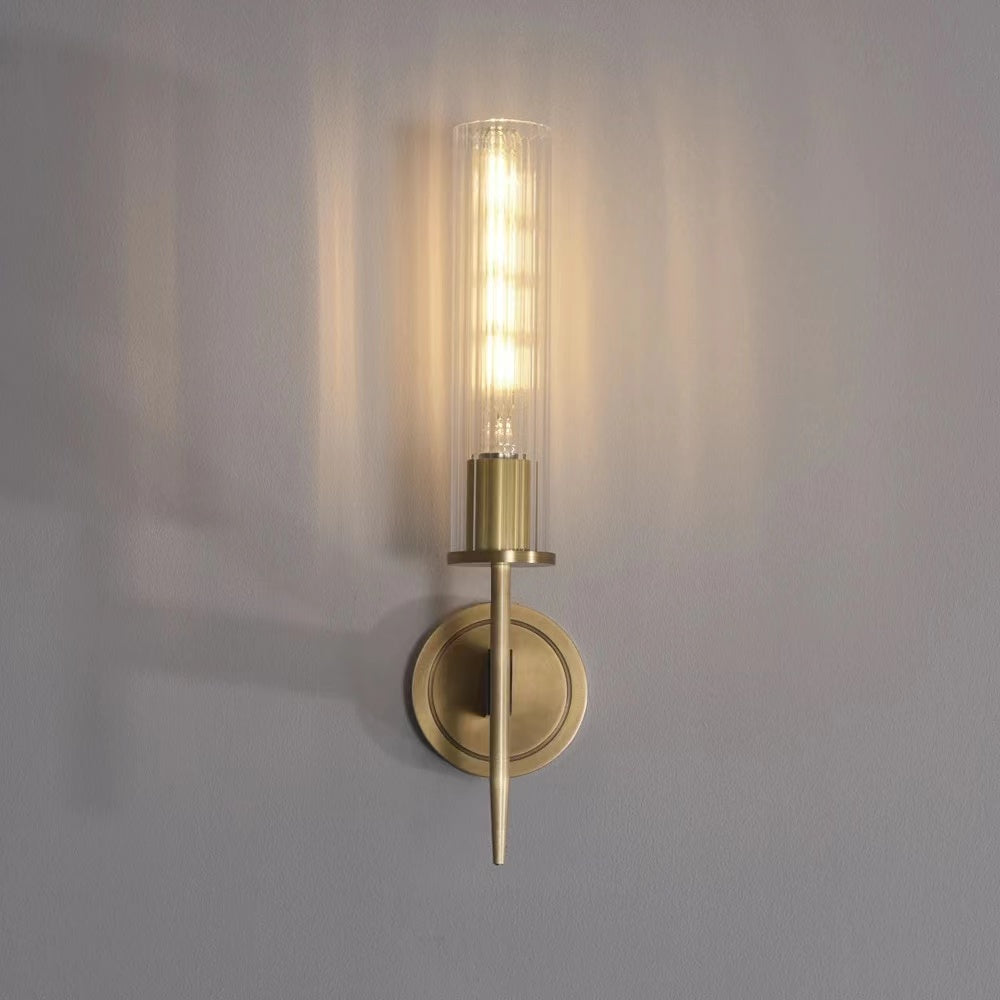 Clean Lines Single Head K9 Crystal short Candlestick Wall Sconce