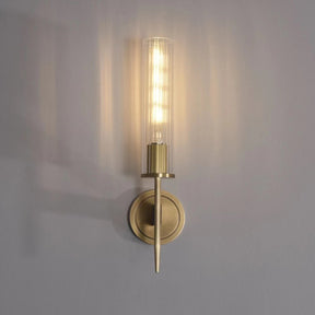 Clean Lines Single Head K9 Crystal short Candlestick Wall Sconce