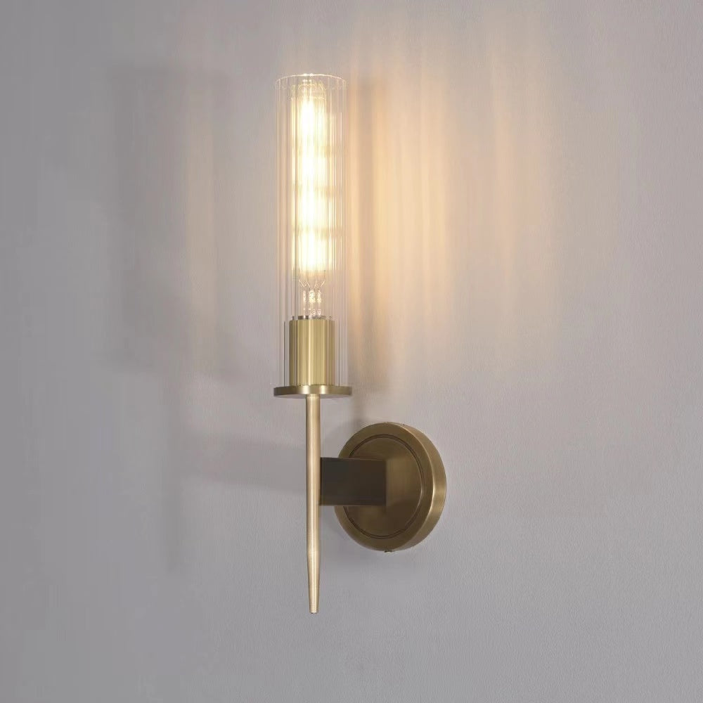 Clean Lines Single Head K9 Crystal short Candlestick Wall Sconce