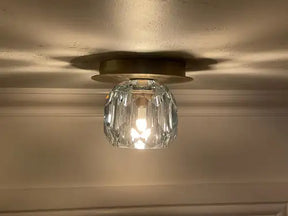 Belle De Crystal Ball Clear Flush Mount