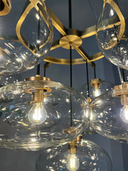 Cabrete Clear Glass Round Chandelier 36"