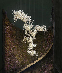 Ceramic Ginkgo Luxury Vertical Bloomfall Chandelier 59" 78" 105" 118" 137" 153"H