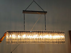 Marignac Crystal Chain Rectangular Chandelier 60" 19-Lights