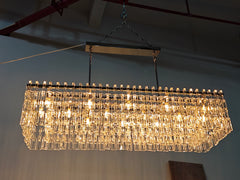 Marignac Crystal Chain Rectangular Chandelier 60" 19-Lights