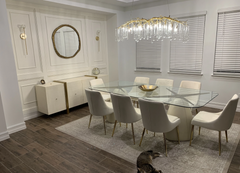 Teardrop Branch Chandelier Natural Engraved Brass Finish 49"