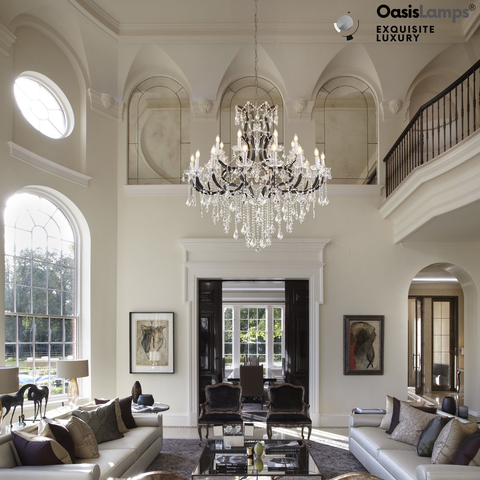 Crystal Candle Classical Chandelier 18" 40" 48"D#Size_48"