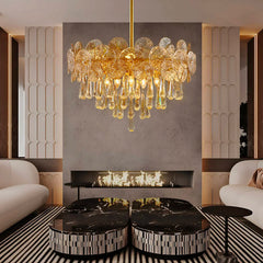 Modern Luxury Gold Glass Chandelier